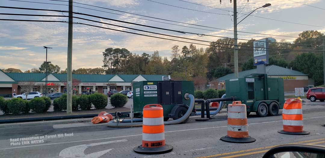 Road renovation on Forest Hill Road - click image to enlarge Road renovation on Forest Hill Road