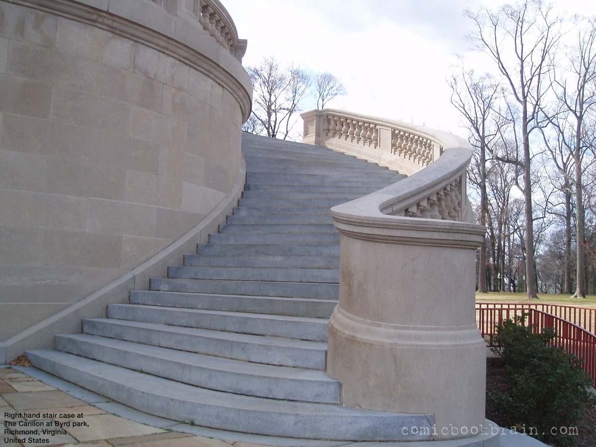 The right hand side staircase at the Carillon Tower in Richmond Virginia Carillon Stairs